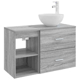 vidaXL Badkamermeubel Set 2 pcs Wit Bewerkt hout