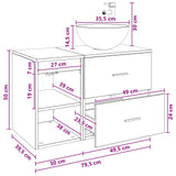 vidaXL Badkamermeubel Set 2 pcs Wit Bewerkt hout