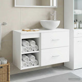 vidaXL Badkamermeubel Set 2 pcs Wit Bewerkt hout