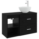 vidaXL Badkamermeubel Set 2 pcs Wit Bewerkt hout