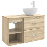 vidaXL Badkamermeubel Set 2 pcs Wit Bewerkt hout