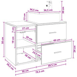 vidaXL Badkamermeubel Set 2 pcs Wit Bewerkt hout