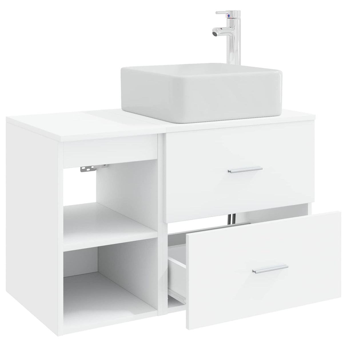 vidaXL Badkamermeubel Set 2 pcs Wit Bewerkt hout