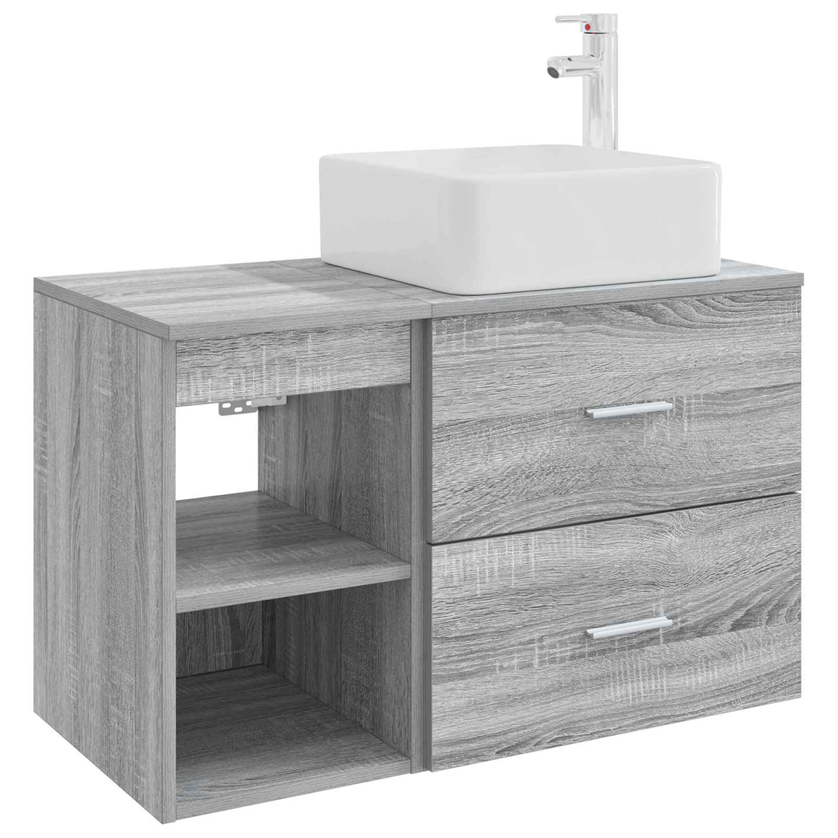 vidaXL Badkamermeubel Set 2 pcs Wit Bewerkt hout