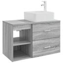 vidaXL Badkamermeubel Set 2 pcs Wit Bewerkt hout