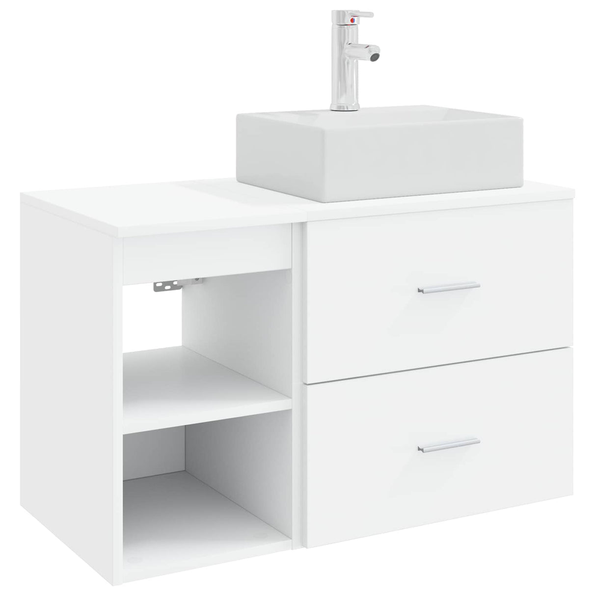 vidaXL Badkamermeubel Set 2 pcs Wit Bewerkt hout