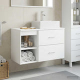 vidaXL Badkamermeubel Set 2 pcs Wit Bewerkt hout