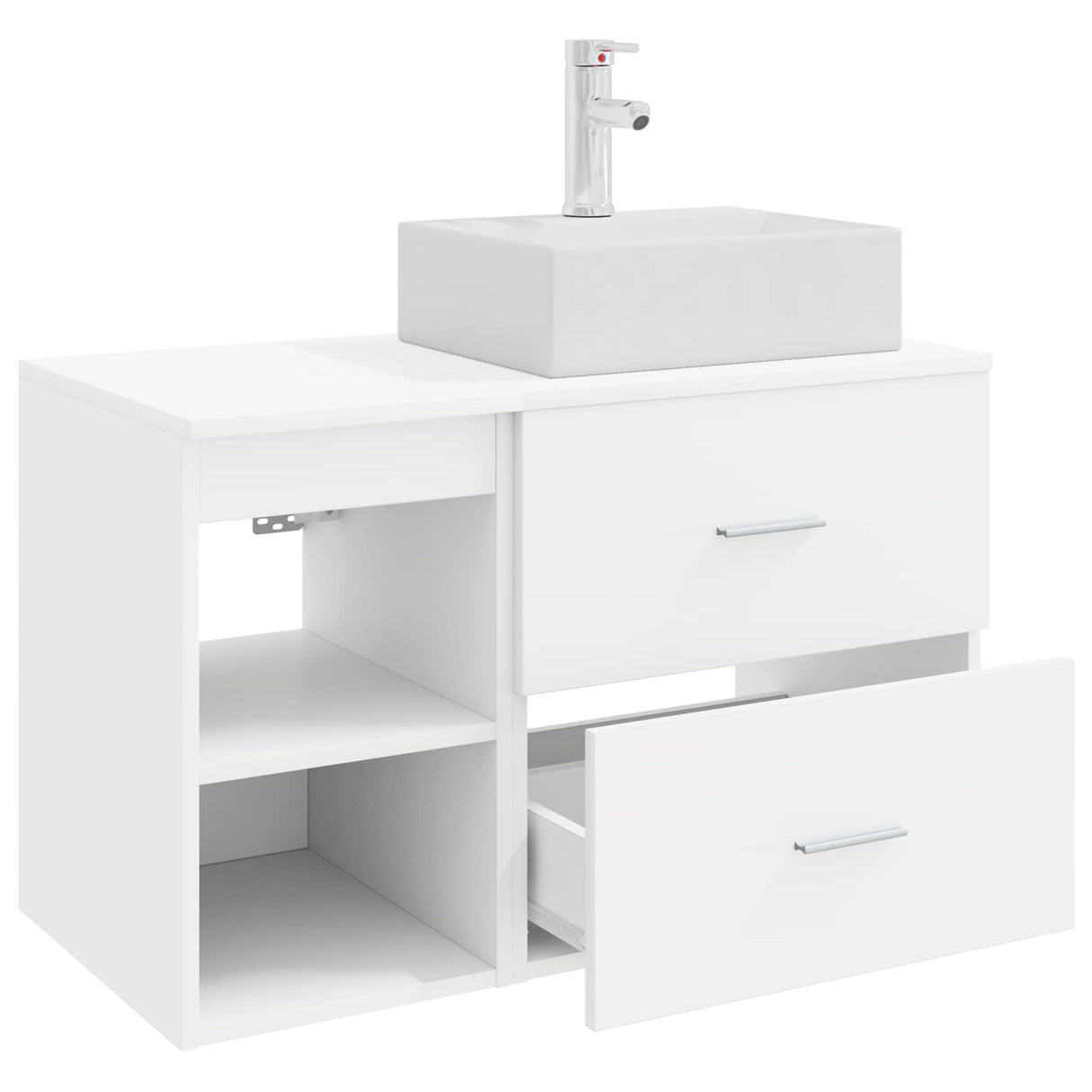 vidaXL Badkamermeubel Set 2 pcs Wit Bewerkt hout