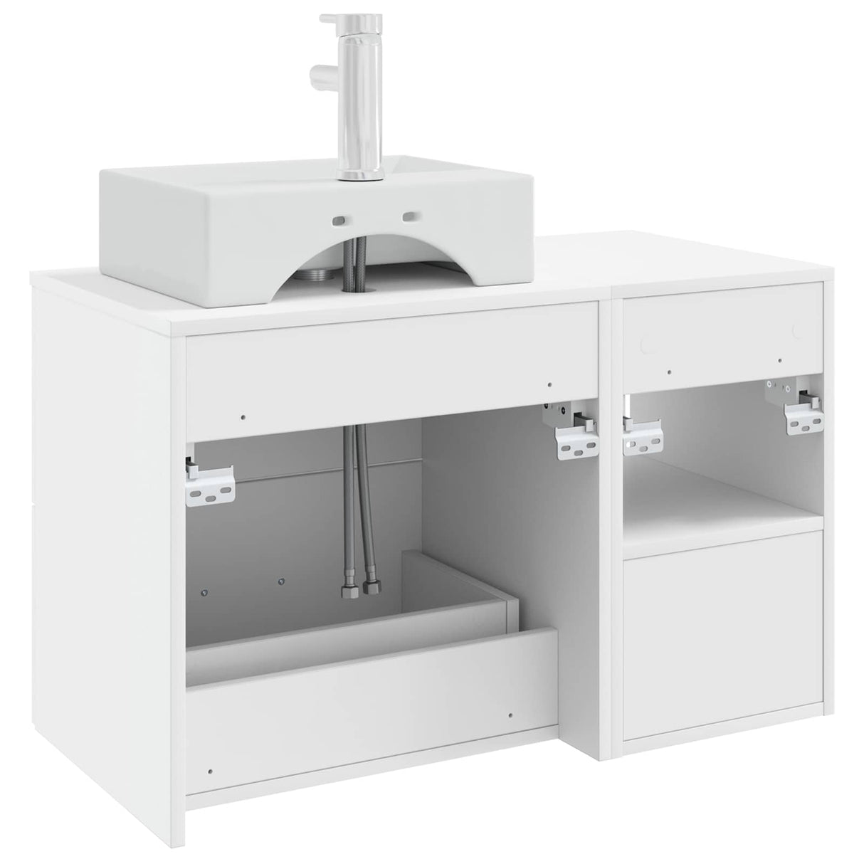 vidaXL Badkamermeubel Set 2 pcs Wit Bewerkt hout