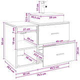 vidaXL Badkamermeubel Set 2 pcs Wit Bewerkt hout