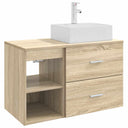 vidaXL Badkamermeubel Set 2 pcs Wit Bewerkt hout