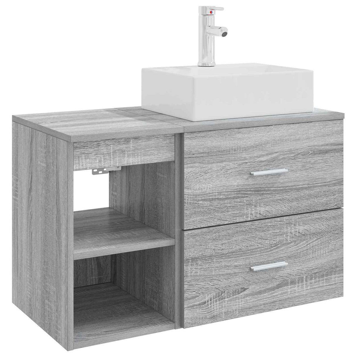 vidaXL Badkamermeubel Set 2 pcs Wit Bewerkt hout