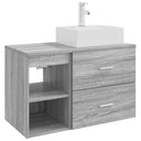 vidaXL Badkamermeubel Set 2 pcs Wit Bewerkt hout