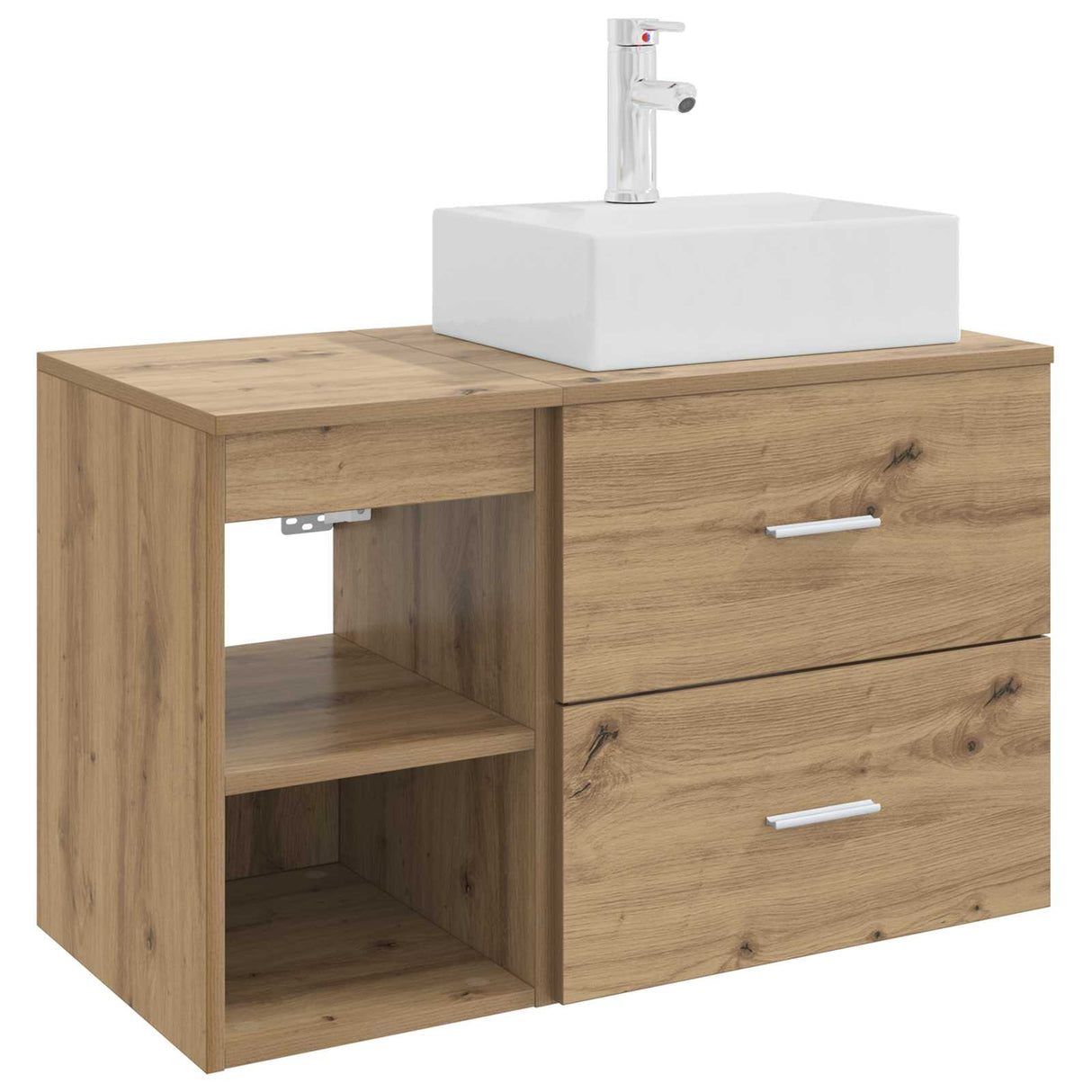 vidaXL Badkamermeubel Set 2 pcs Wit Bewerkt hout