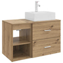 vidaXL Badkamermeubel Set 2 pcs Wit Bewerkt hout