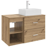 vidaXL Badkamermeubel Set 2 pcs Wit Bewerkt hout