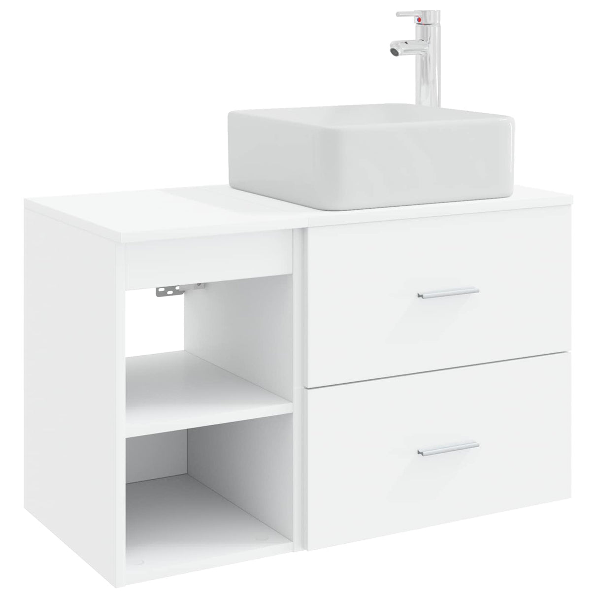vidaXL Badkamermeubel Set 2 pcs Wit Bewerkt hout