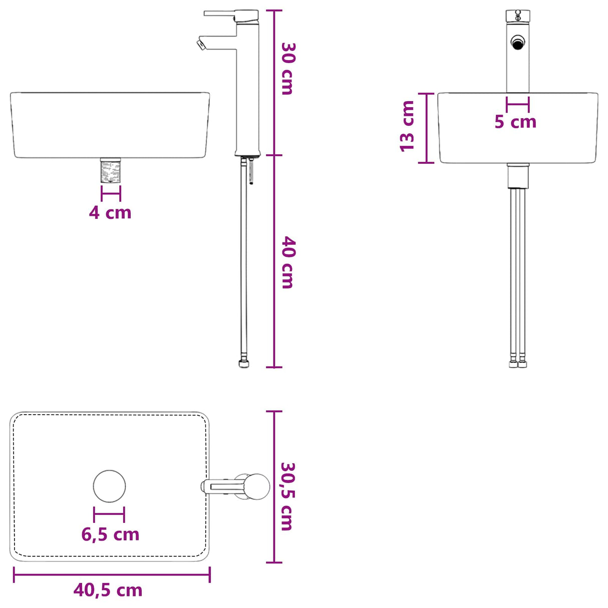 vidaXL Badkamermeubel Set 2 pcs Wit Bewerkt hout