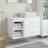 vidaXL Badkamermeubel Set 2 pcs Wit Bewerkt hout