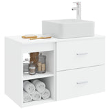 vidaXL Badkamermeubel Set 2 pcs Wit Bewerkt hout