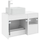vidaXL Badkamermeubel Set 2 pcs Wit Bewerkt hout