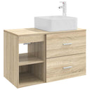 vidaXL Badkamermeubel Set 2 pcs Wit Bewerkt hout