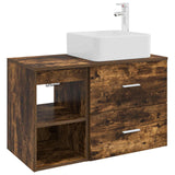 vidaXL Badkamermeubel Set 2 pcs Wit Bewerkt hout