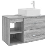 vidaXL Badkamermeubel Set 2 pcs Wit Bewerkt hout