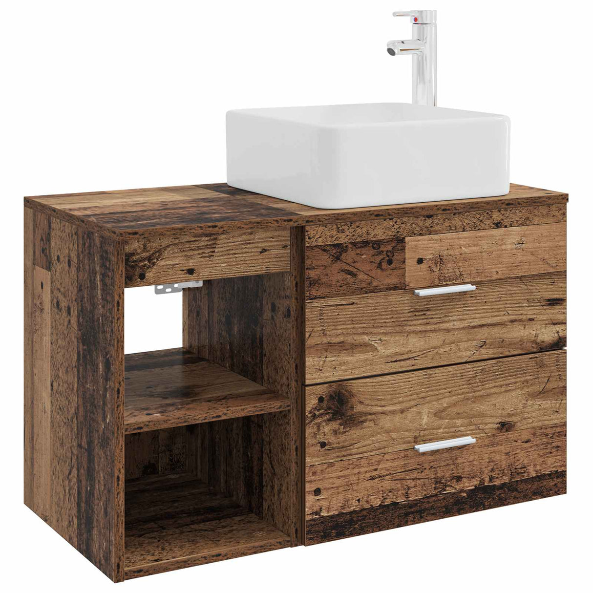 vidaXL Badkamermeubel Set 2 pcs Wit Bewerkt hout