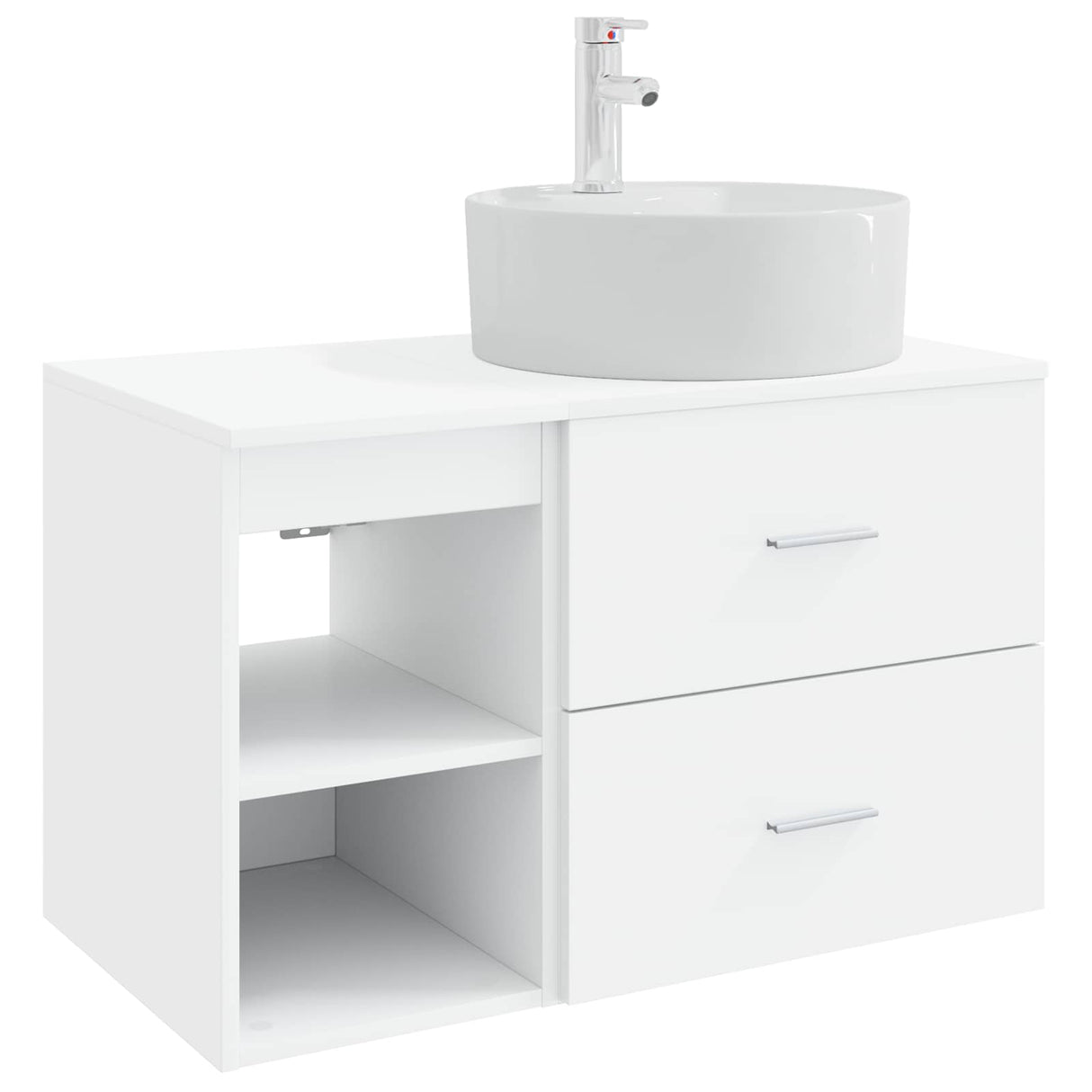 vidaXL Badkamermeubel Set 2 pcs Wit Bewerkt hout