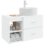 vidaXL Badkamermeubel Set 2 pcs Wit Bewerkt hout