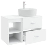 vidaXL Badkamermeubel Set 2 pcs Wit Bewerkt hout