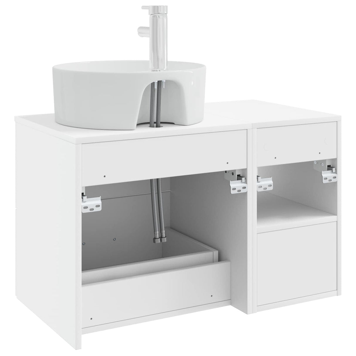 vidaXL Badkamermeubel Set 2 pcs Wit Bewerkt hout