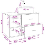 vidaXL Badkamermeubel Set 2 pcs Wit Bewerkt hout