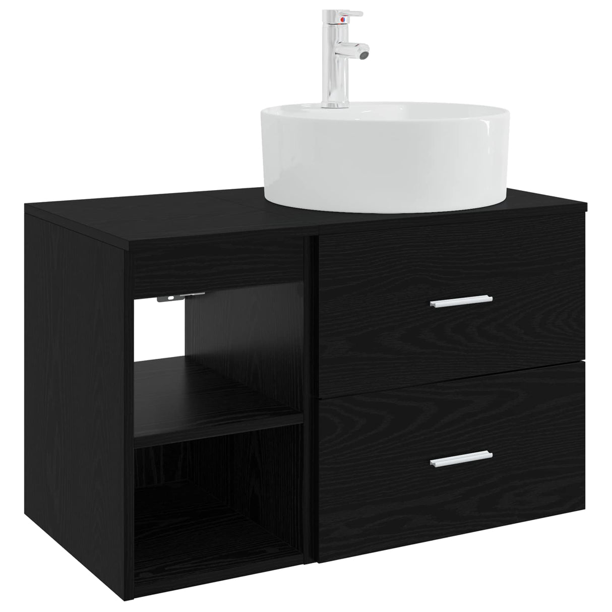 vidaXL Badkamermeubel Set 2 pcs Wit Bewerkt hout