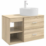 vidaXL Badkamermeubel Set 2 pcs Wit Bewerkt hout