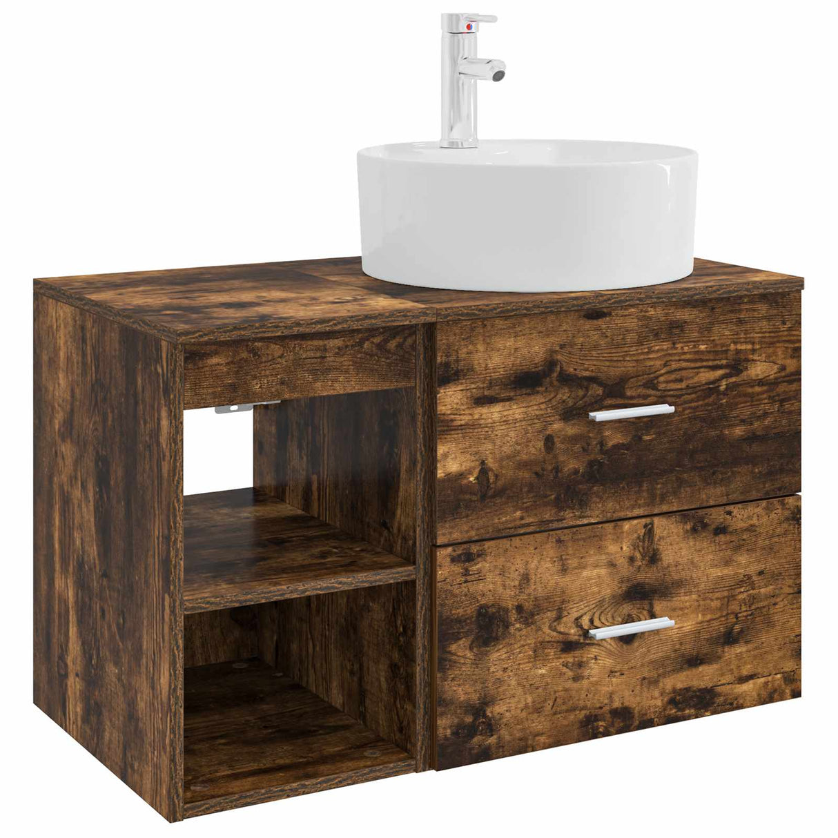 vidaXL Badkamermeubel Set 2 pcs Wit Bewerkt hout