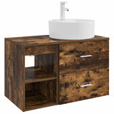 vidaXL Badkamermeubel Set 2 pcs Wit Bewerkt hout