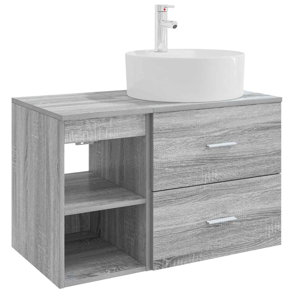 vidaXL Badkamermeubel Set 2 pcs Wit Bewerkt hout