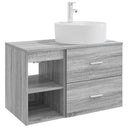 vidaXL Badkamermeubel Set 2 pcs Wit Bewerkt hout