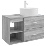 vidaXL Badkamermeubel Set 2 pcs Wit Bewerkt hout