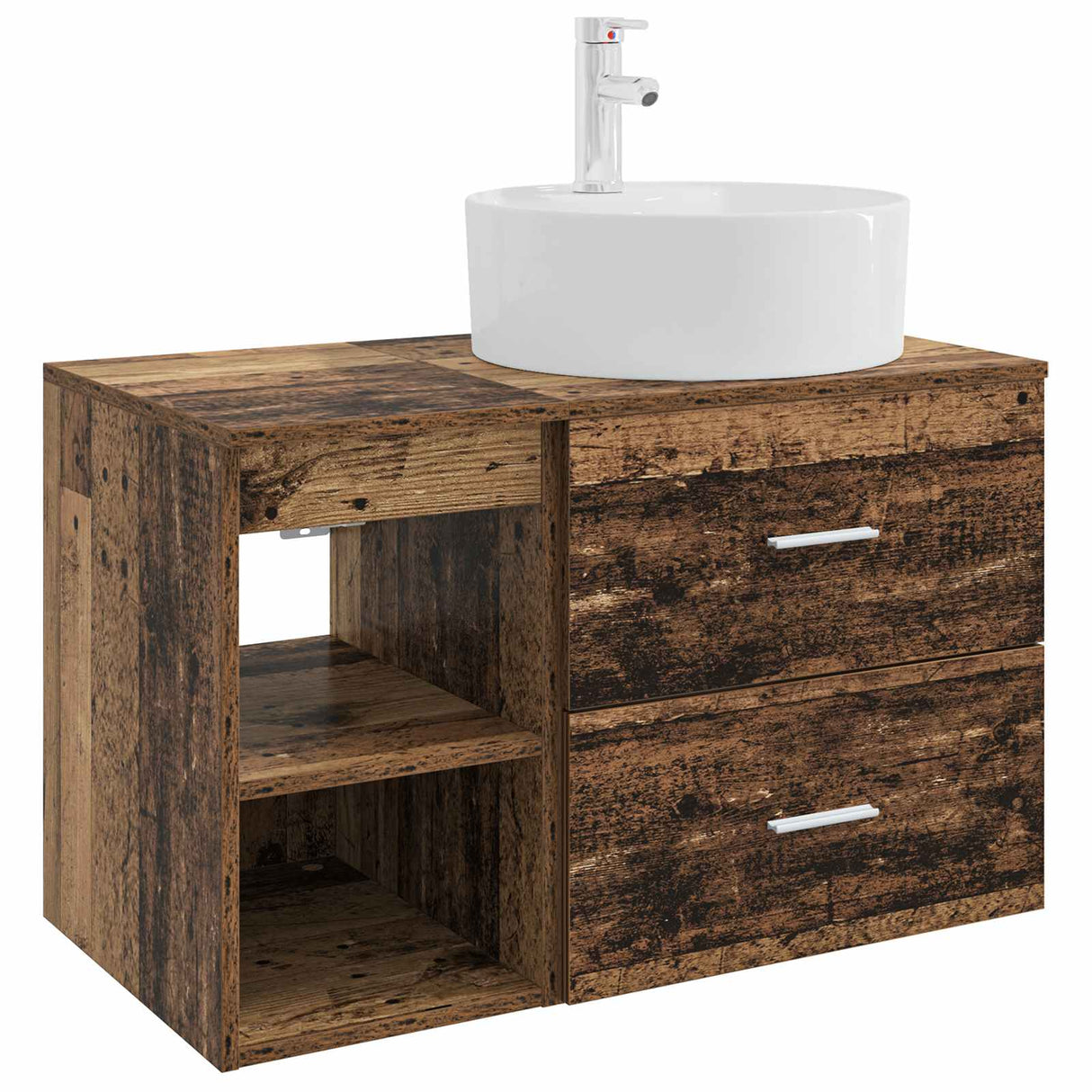 vidaXL Badkamermeubel Set 2 pcs Wit Bewerkt hout