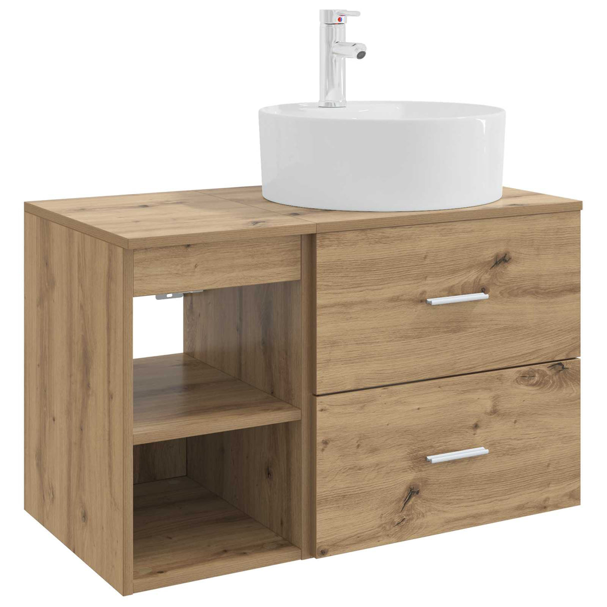 vidaXL Badkamermeubel Set 2 pcs Wit Bewerkt hout