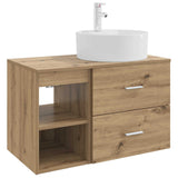 vidaXL Badkamermeubel Set 2 pcs Wit Bewerkt hout