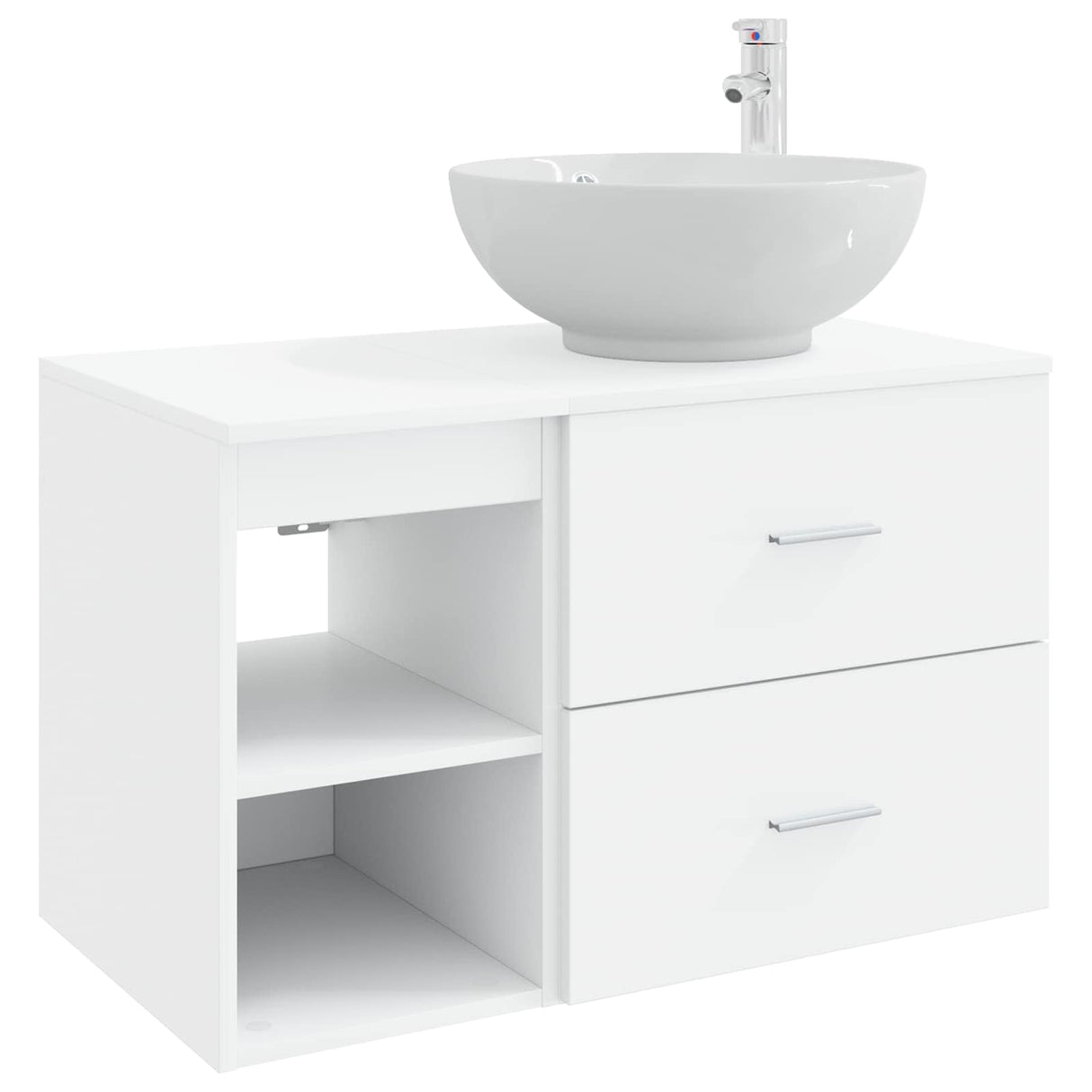 vidaXL Badkamermeubel Set 2 pcs Wit Bewerkt hout