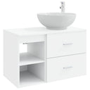 vidaXL Badkamermeubel Set 2 pcs Wit Bewerkt hout