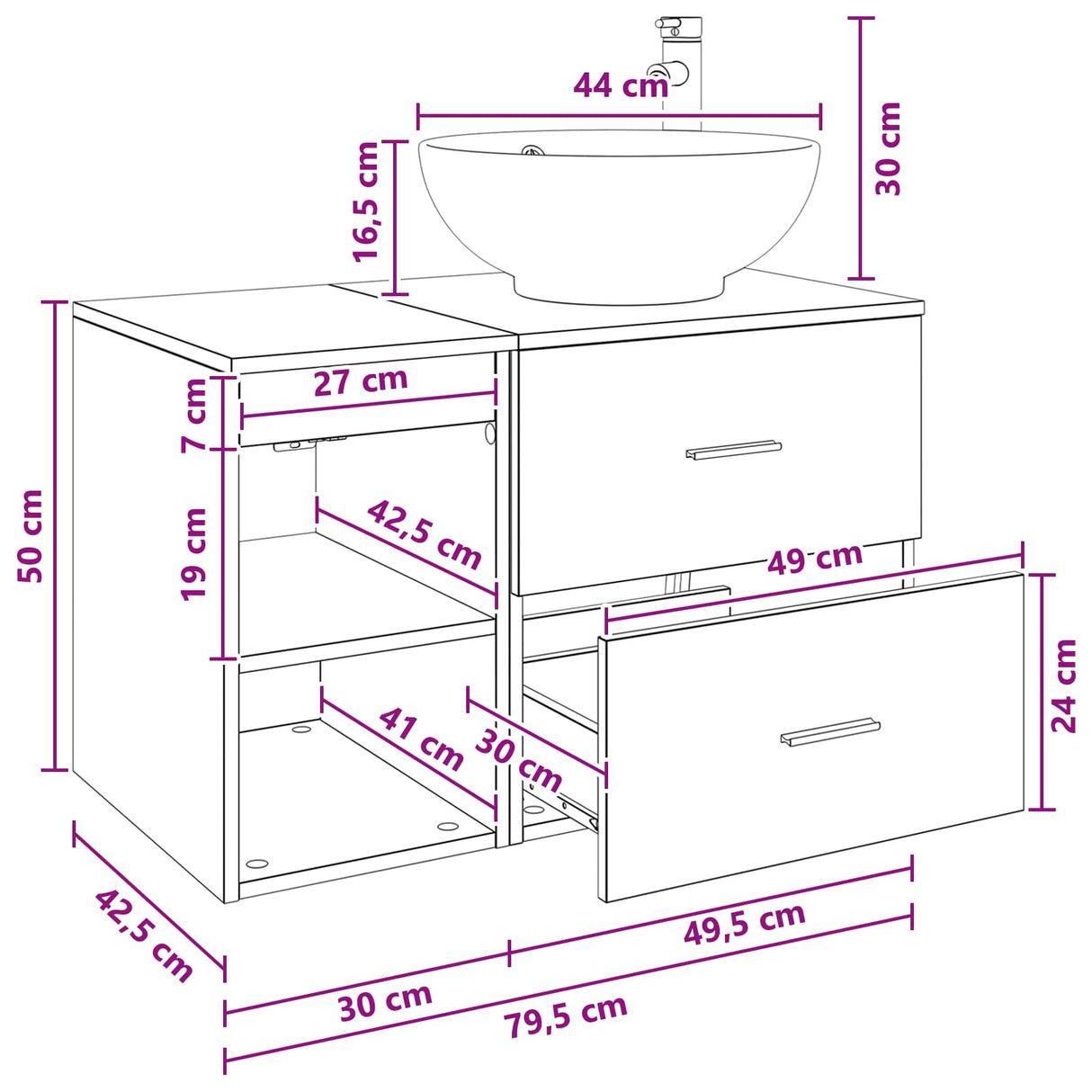 vidaXL Badkamermeubel Set 2 pcs Wit Bewerkt hout