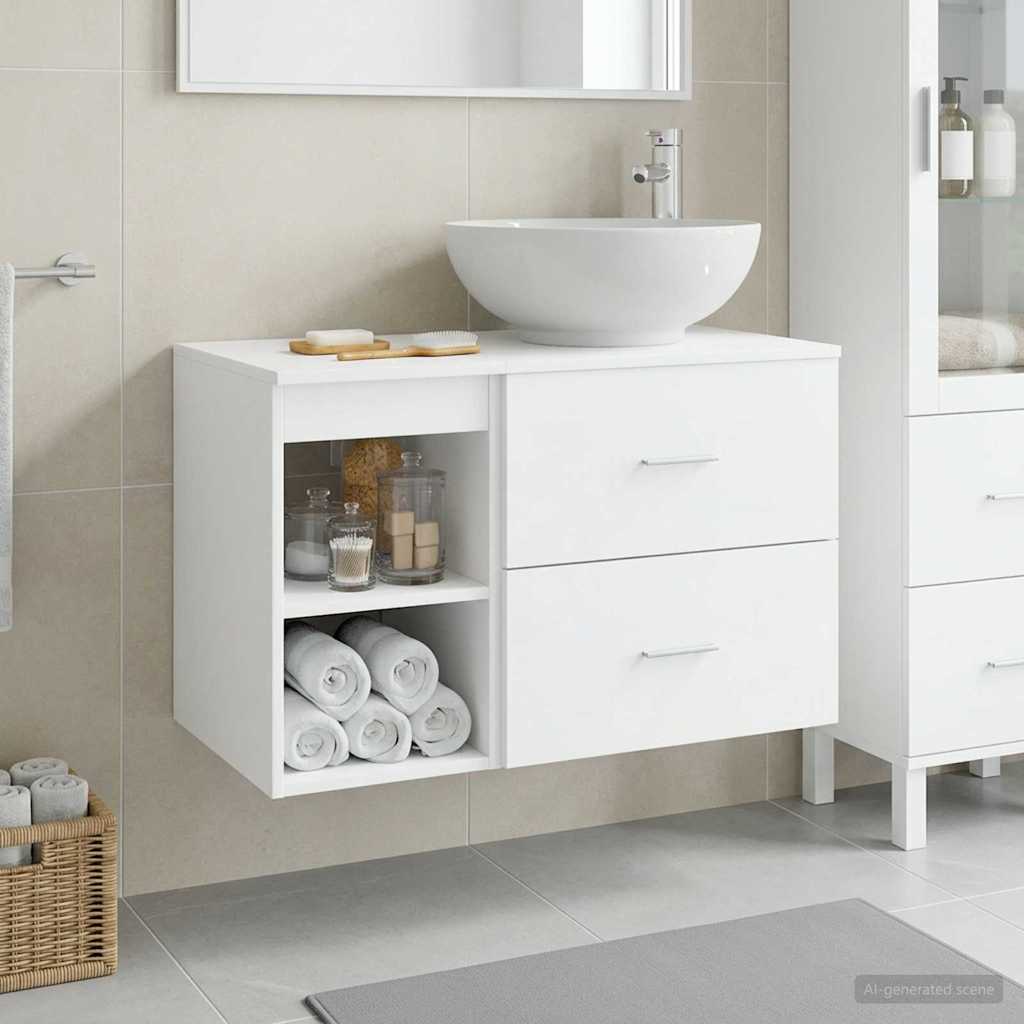 vidaXL Badkamermeubel Set 2 pcs Wit Bewerkt hout