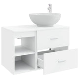vidaXL Badkamermeubel Set 2 pcs Wit Bewerkt hout