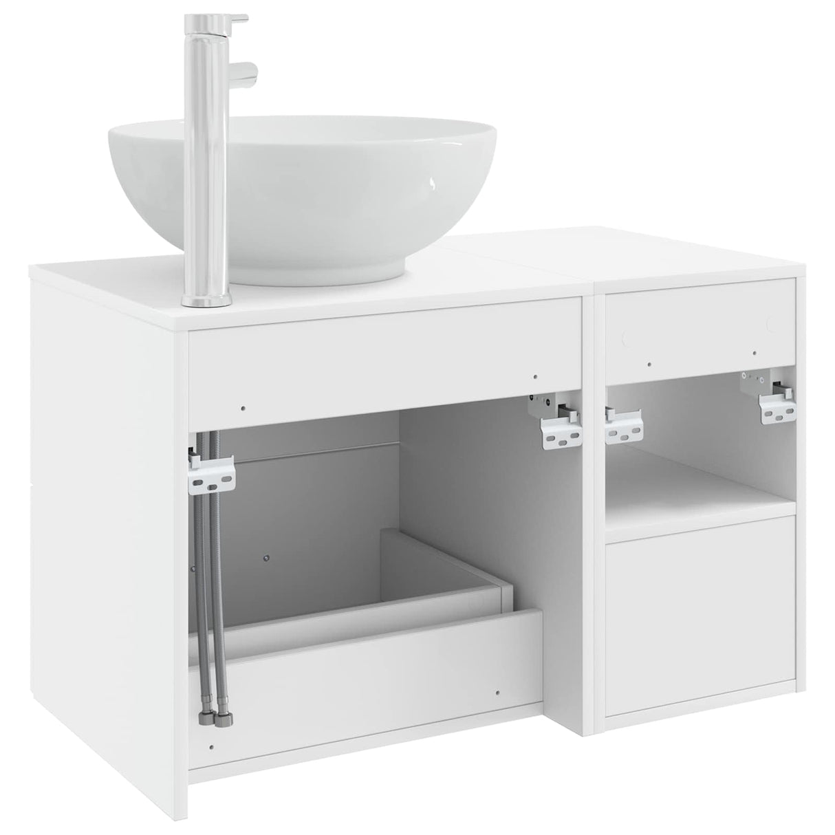 vidaXL Badkamermeubel Set 2 pcs Wit Bewerkt hout